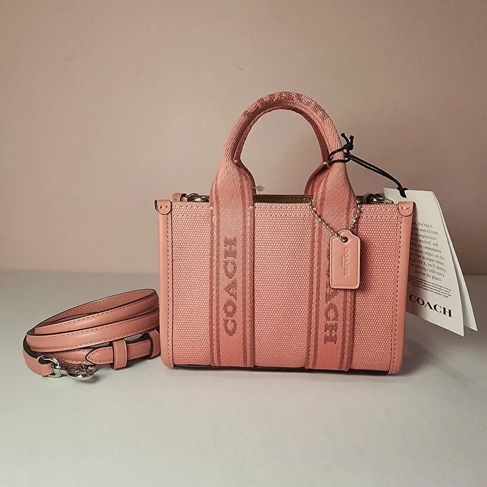NWT Coach Smith Mini Tote CS618 Silver Light Blush Pink